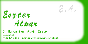 eszter alpar business card